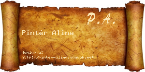 Pintér Alina névjegykártya